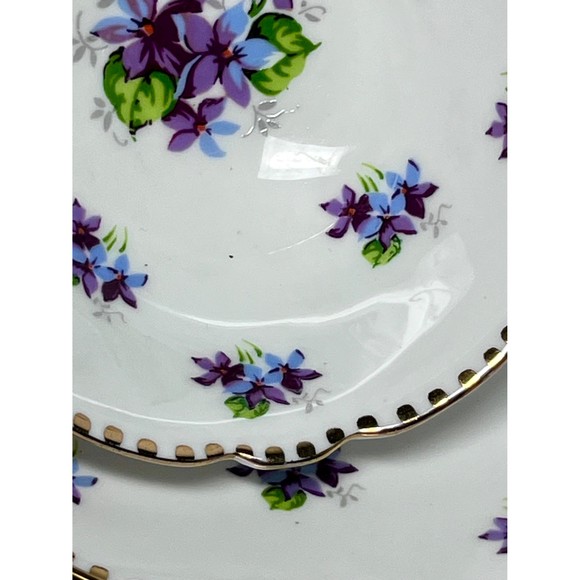 Sweet Violets Cup and Saucer by Royal Stafford 1950s Teacup with Purple Violets - Picture 7 of 10